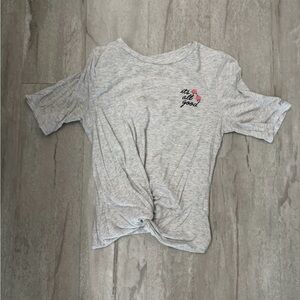 PINK Victoria's Gray and Black twist front tee bundle